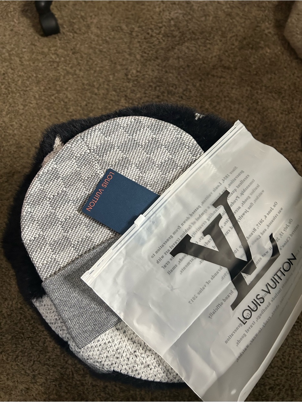 Louis Vuitton Gray Knit Beanie